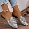 Fashion Women's Slippers Spring Autumn New Mules Slippers Luxurious Rhinestone Design Ladies Flat Slippers Pantuflas De Mujer