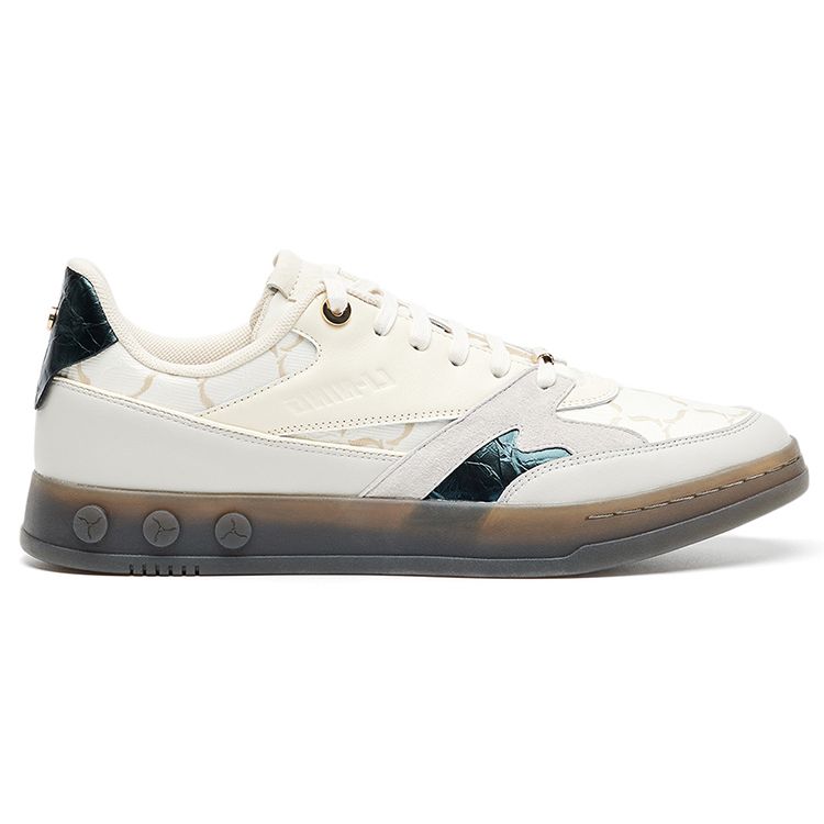 Li-Ning 1990 Casual Retro Slip-Resistant Shock-Absorbing Durable Lightweight Low-Top Skate Shoes Men Sneakers Light-Antique-Yellow ALFR097-3