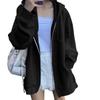 Womens Oversized Hooded Zip-Up Sweatshirt Loose Fit Long Sleeve Casual Pullover