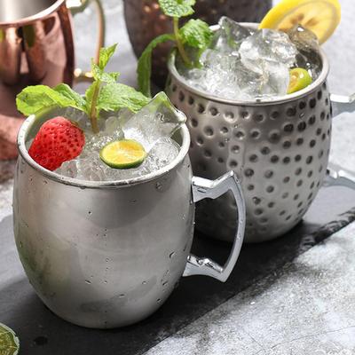 530Ml Stainless Steel Moscow Mule Mug Cocktail Wine Cup Hammered Coppery Beer Mugs Coffee Mug Milk Cup Bar Cup Drinkware Durable