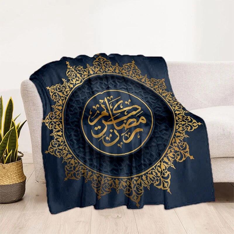 Müslüman Namaz HD Yumuşak Peluş Yatak Atma Karikatür Piknik Ince Battaniye Modern Flanel Battaniye Kapak Gedruckt Bettdecke Geschenk