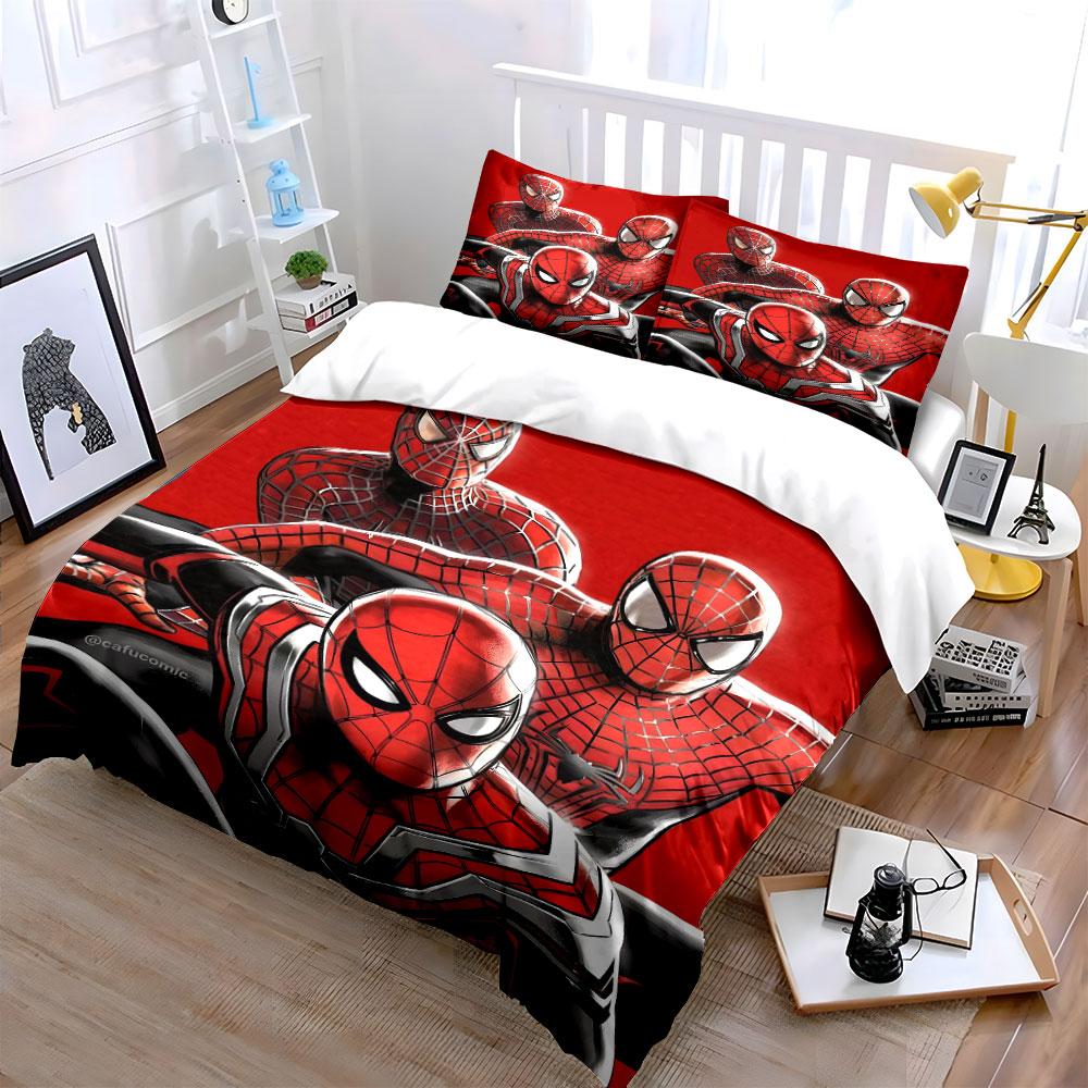 Red Spider-Man-themed Pattern. Bedding Sets Duvet Cover Sets Duvet Covers Pillowcases(1 * Duvet Cover 2 * Pillowcases Without Duvet Insert)