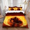 3pcs Flaming Armor Fantasy Warrior Home Decor Bedding Set-Perfect for Bedroom, Guest Room, Living Room, Hotel, Festive Gift, Fans, Travel, D