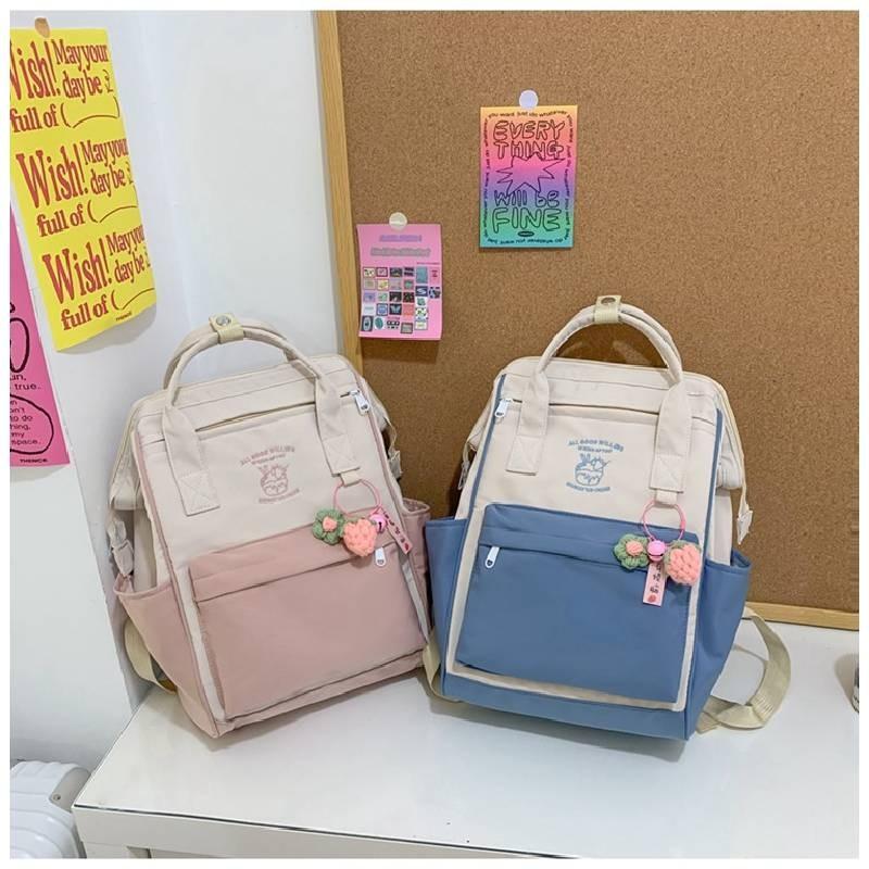 Forest Fairy Princess Nylon Backpack Lightweight Waterproof Trendy Student Bag For Girls