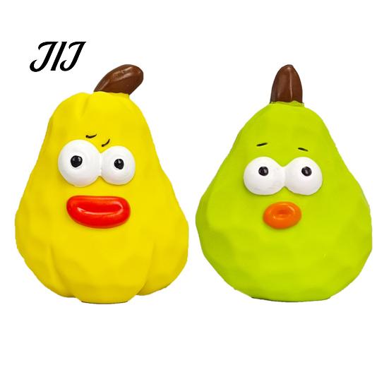 Safe Dog Toy for Chewing Squeaky Pear Toy, Latex Chew Small Medium Toys Interactive Fetch Teeth Cleaning Aggressive Chewers Soft Rubber Puppy