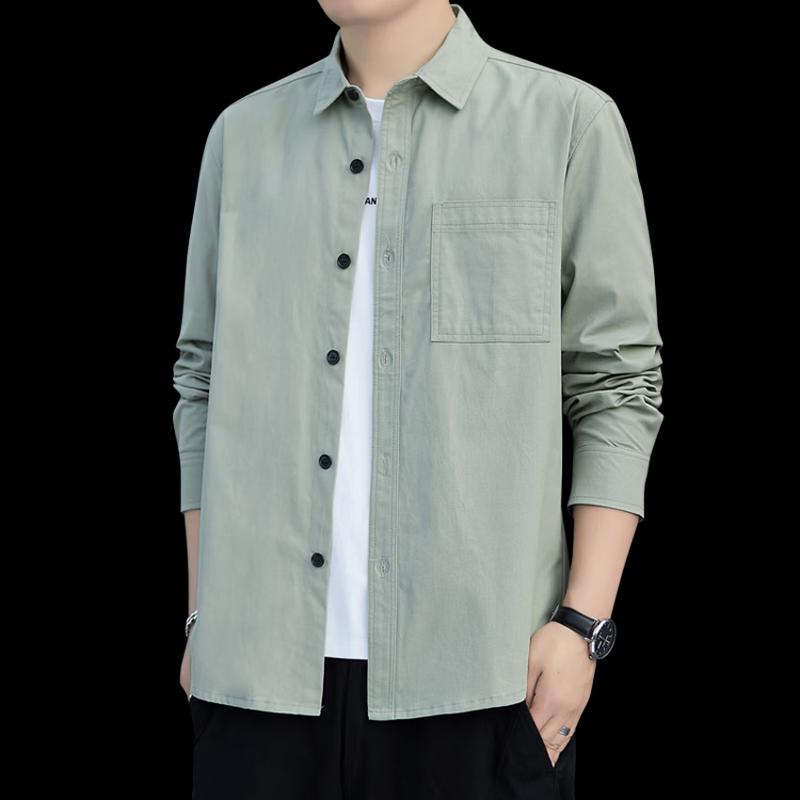 ROMON Men's 100% Cotton Long Sleeve Casual Shirt