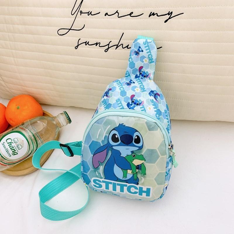 Stitch Cartoon Kids Coin Purse Chest Bag With Polyester Lining For Daily Outdoor Use