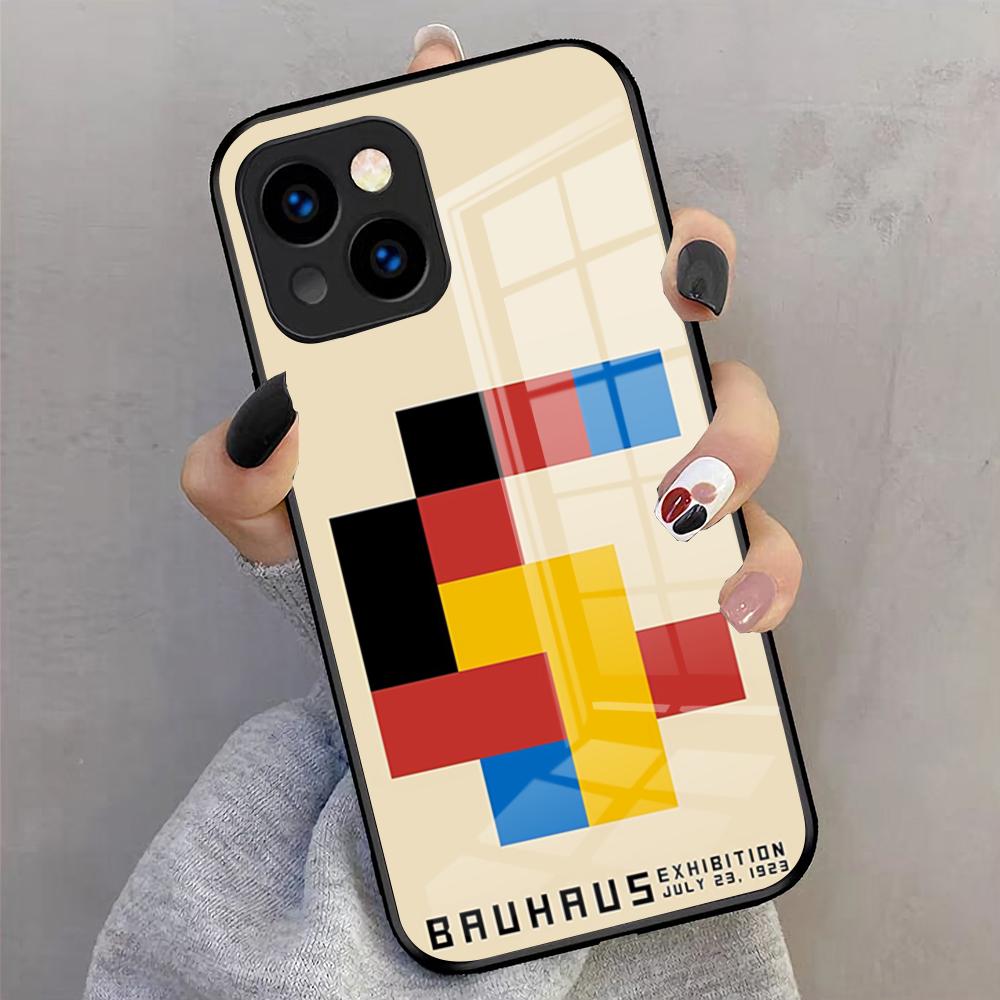 B-Bauhaus-ES Art Phone Case For IPhone 17 Pro Max 16 15 14 Pro Max 13 11 X Xs Xr 8 7Plus Glass Cover
