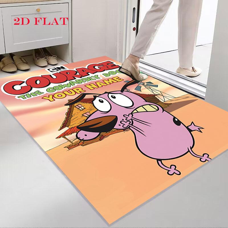Custom Courage the Cowardly Dog Carpet Rug for Living Room Bedroom Home Sofa Decoration,Kids play Nonslip Floor Mat