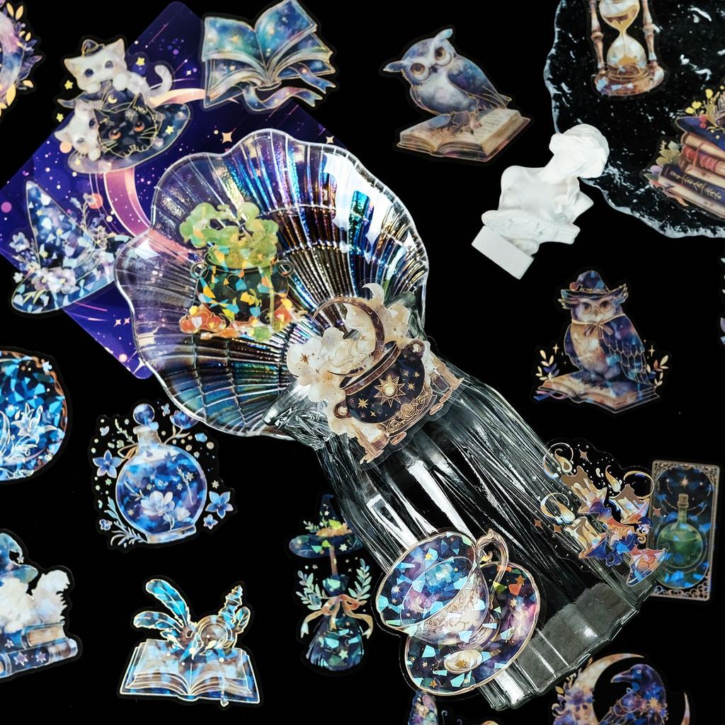 30 Magic Potion Series Pet Waterproof Stickers Magic Cat Laser Bronzing Diy Decorative Handbook Material Stickers