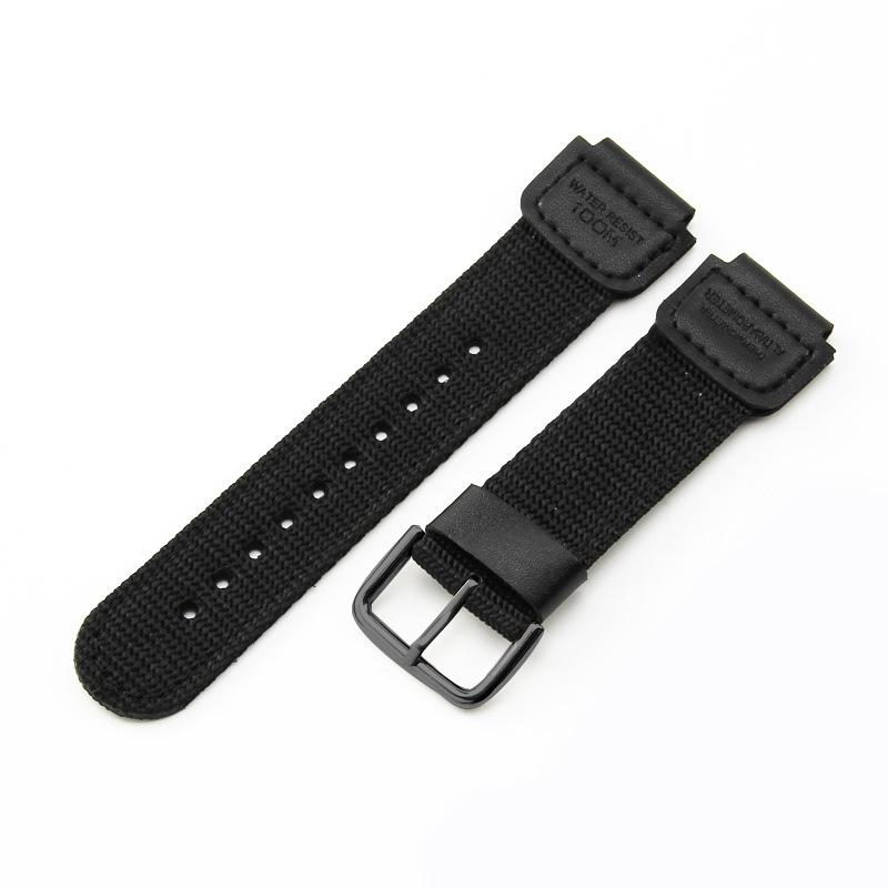 

18mm Nylon Canvas Sport Watch Strap for Casio SHOCK W800H Menfor AE-1200WH/SGW-300/AQ-S810W/F91W Convex Men Women Bracelet Band чёрный