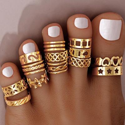 Set 13 Piese Inele de Deget de la Picior Fashion Inimă Golită pentru Femei Set Simplu Minimal Inel Deschis de Deget de la Picior Cadouri Bijuterii pentru Picior de Plajă de Vară