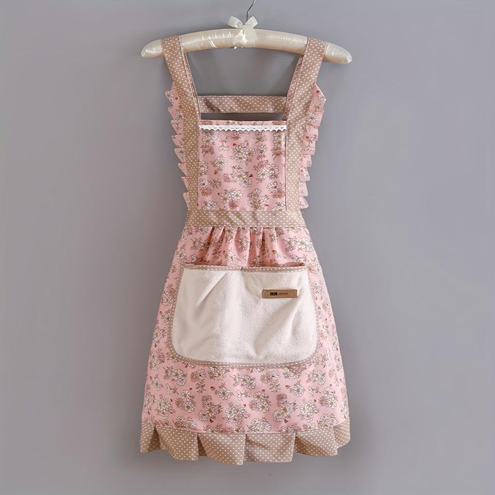 Floral Design Canvas Apron - 1pc, 2pcs with Adjustable Straps, Breathable Fabric, Perfect for Chefs And Waiters