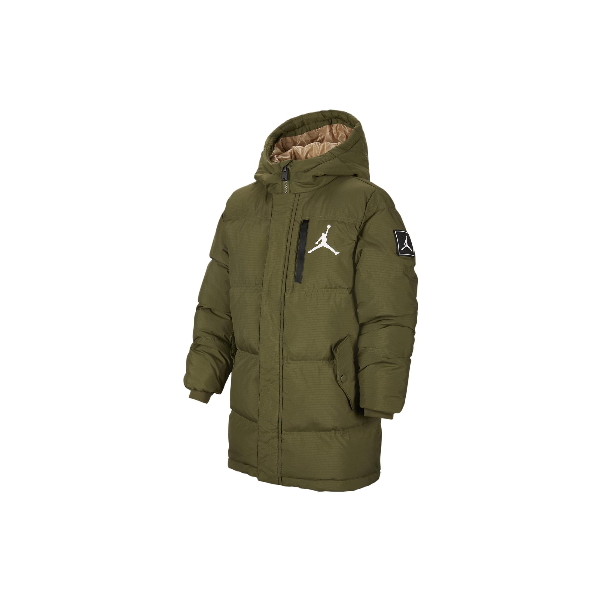 Jordan Padded Jacket Midlength Canvas Olive