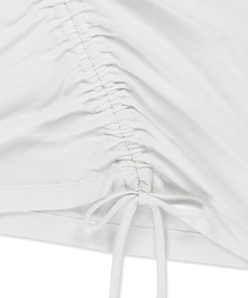 BROWNBREATH W Shirring Point Raglan Tee - White