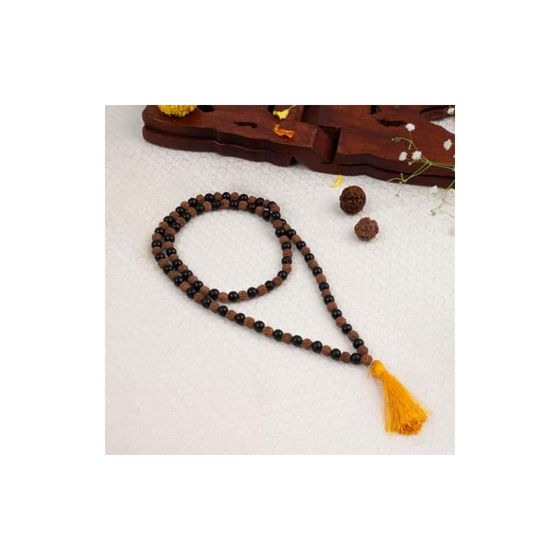 Astrotalk Divya Rudraksha Karungali Mala 8mm 108+1 Beads | Original Rudraksha and Karungali Malai for Protection & Peace