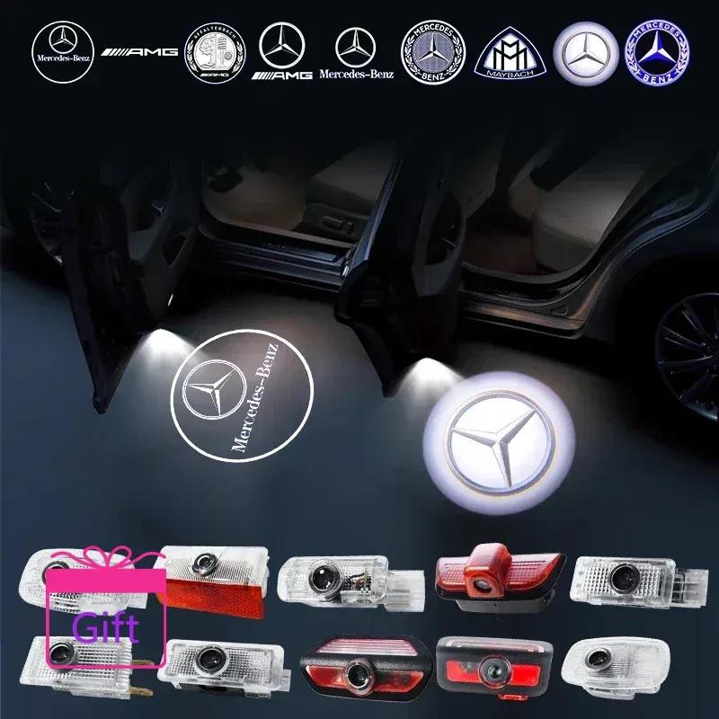 2PCS LED Car Door  Projector Lamps Welcome Light for Mercedes Benz Maybach W204 W205 W211 W21 C260 E300 W205 W212 AMG