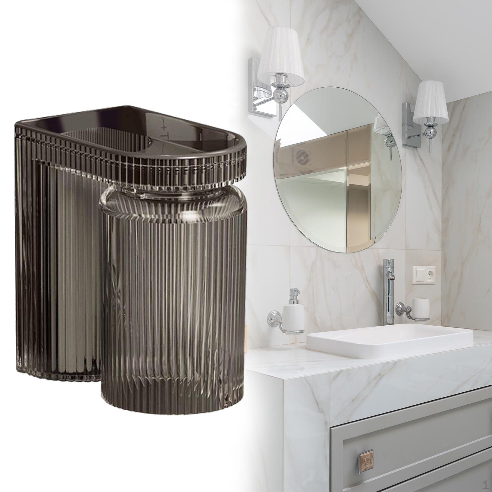 

Держатель зубной щетки для ванной комнаты с поддоном для сбора капель и стаканом для ополаскивания чёрный