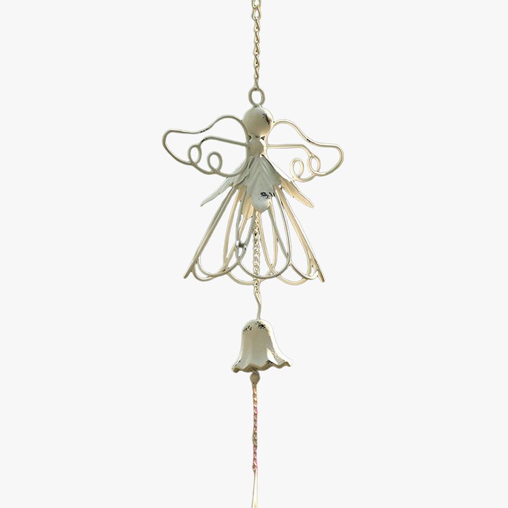 Wrought Iron Cute-Angel Wind Chimes Personalized Home Pendant  Delicate Craft Pendant,for Garden Patios Balcony Decor