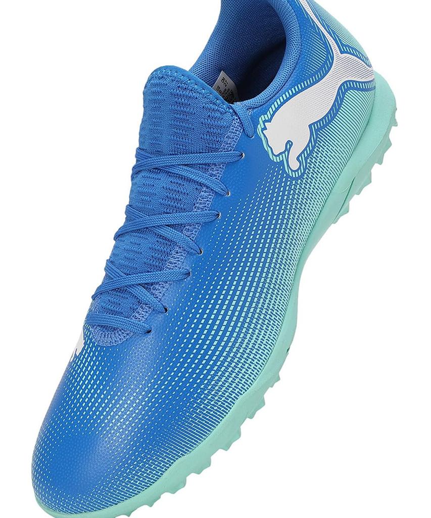 Soccer Cleats Training Shoes Future 7 Play TT 107943 2024 Color Hyperlink White cm [Puma] Men's Fall/Winter Blue/Mint (01) 27.5