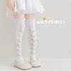 Children's Knee Length Cotton Socks Baby Girls Long Tube Socks Soft Stockings Flower Pattern for School Uniforms
