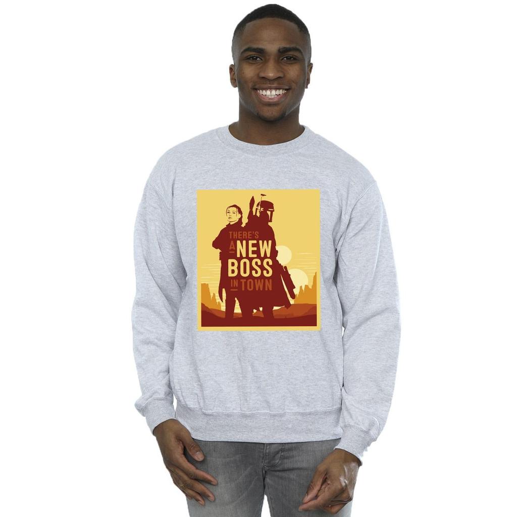 Star Wars Mens The Book Of Boba Fett New Boss Sun Silhouette Sweatshirt