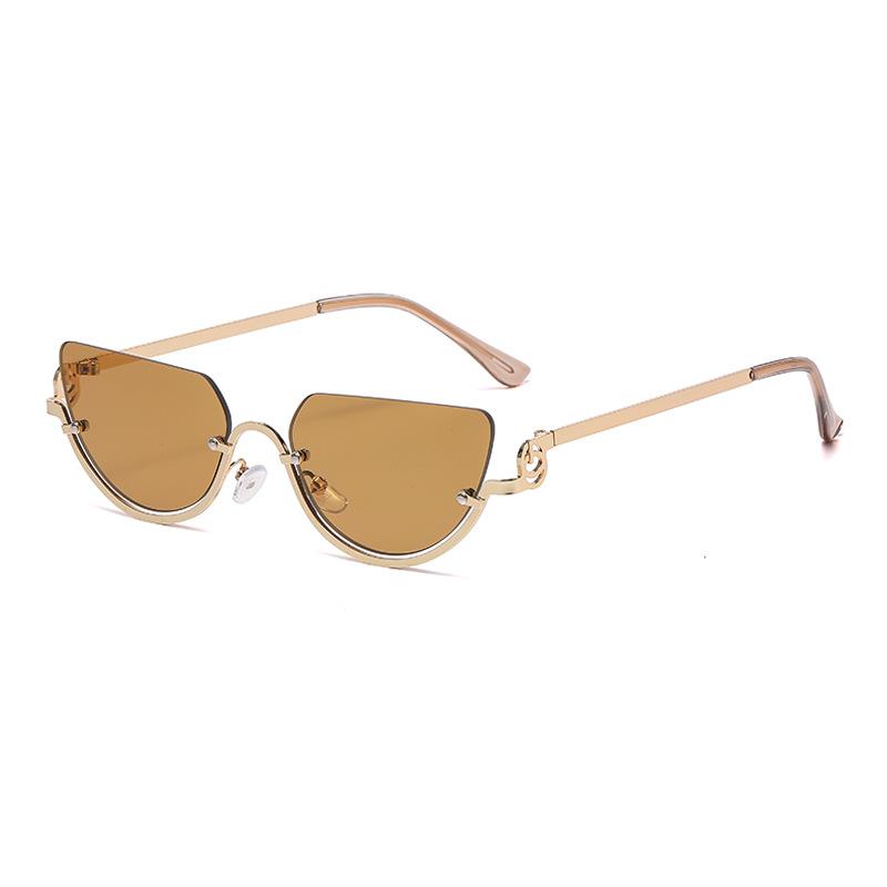 

Fashion Brand Cat Eye Women s Sunglasses Vintage Small Half Frame Sunglasses Female Trend Retro Luxury Designer Shades As Picture