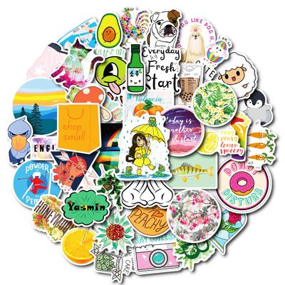50 Orangen Fresh Series Kreative handgemalte Mix and Match Graffiti-Sticker Einkaufstüte Welpe Nicht wiederholend