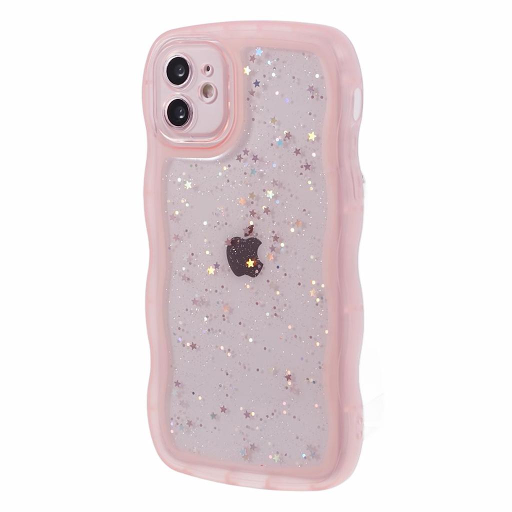 JTW Series for iPhone 12 Case Wavy Edge Star Sequins Epoxy Phone Cover