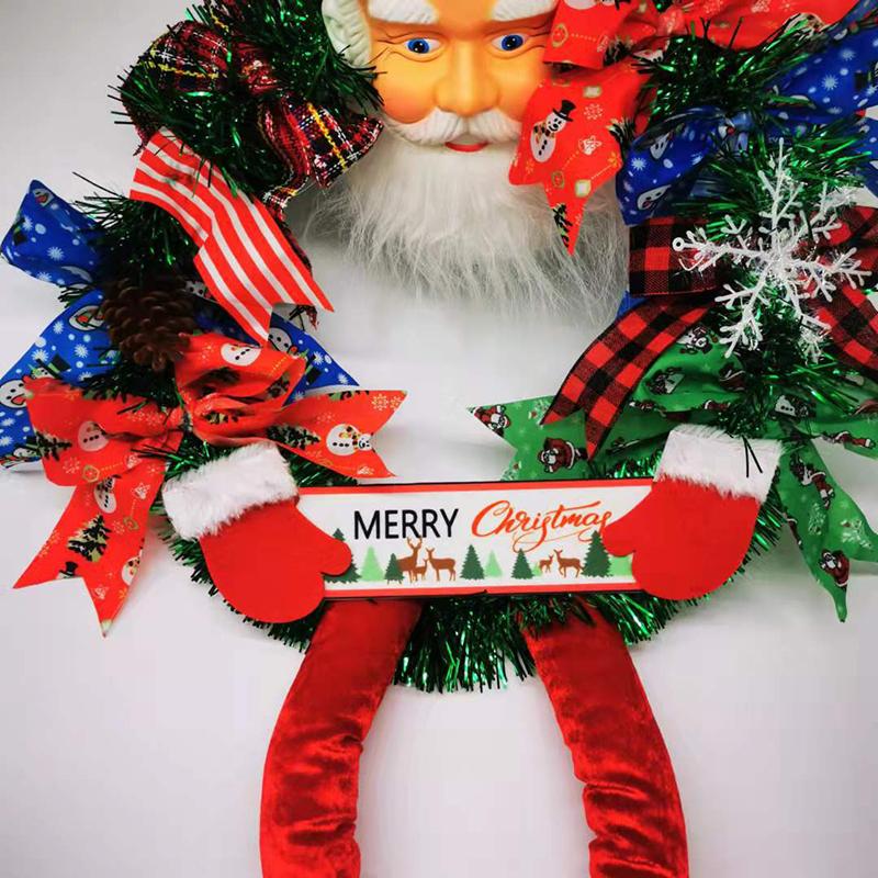 Christmas Door Wreath Santa Claus Door Hanging Wreath Party Decorations