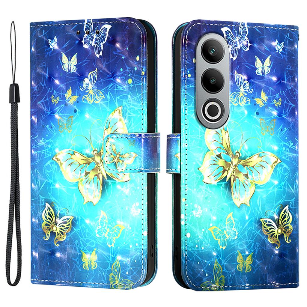 For OnePlus Nord CE4 5G Leather Case Pattern Printing Wallet Stand Mobile Cover with Strap