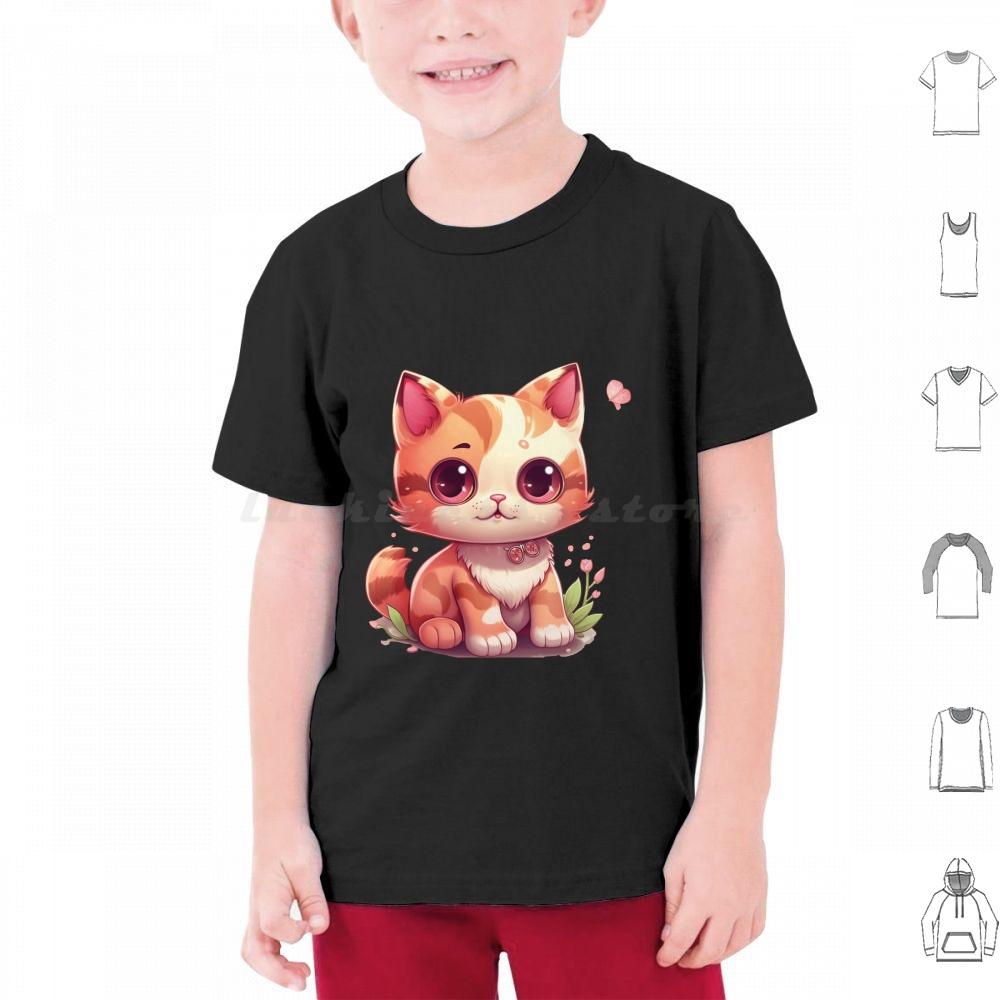 Kawaii Charming Kitty T Shirt Men Women Kids 6xl Cute Cat Illustration Cartoony Cat Design Meowing Cat Art Playful Cat