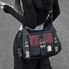 Vintage Leather Women's Bag, Y2k Spicy Girl Motorcycle Crossbody Bag, Large Capacity Contrasting Single Shoulder Bags