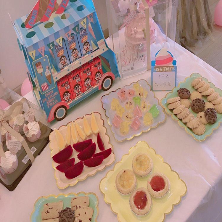 Kindergeburtstag Einweg-Papp-Dessertteller für Party und Picknick