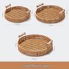 Conjunto de Bandejas de Servir Redondas de Rattan Sintético Ming Ling