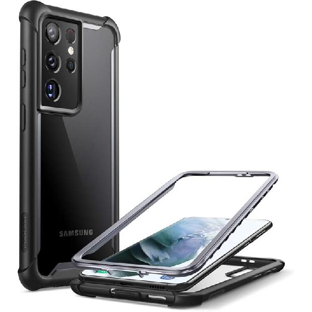 i-Blason Case for Samsung Galaxy S21 Ultra 5G (2021) Transparent Protection Bumper Shockproof [Ares Series] Without Screen Protector (Pink1)