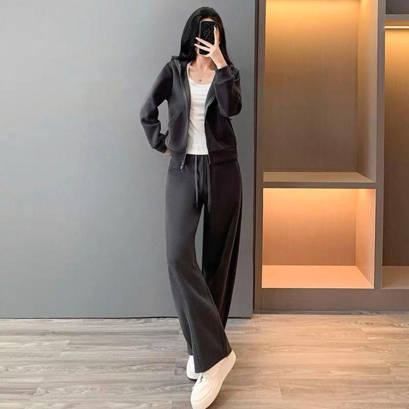 Luxe Europees Grijs Casual Sportpak voor Dames - Luchtig Twee Delig Pak voor Lente/Herfst (Stijl 2026)