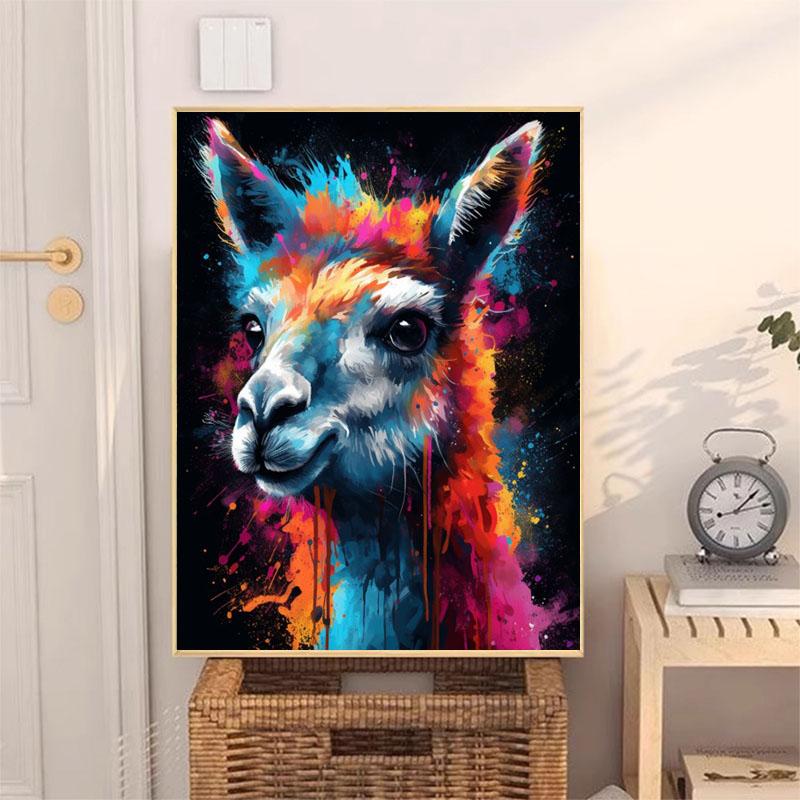 5d DIY Diamond Painting Cross Stitch Cute Animal Watercolor Alpaca Diamond Embroidery Mosaic Full Round Drill Home Decor Arts