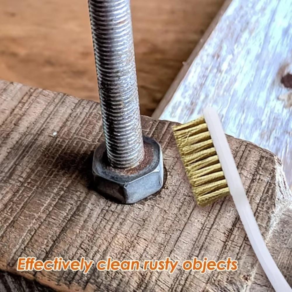 Copper Plating Wire Brush Set Curved Handle Metal Polishing Brush Brass Wire Brush Metal Polishing