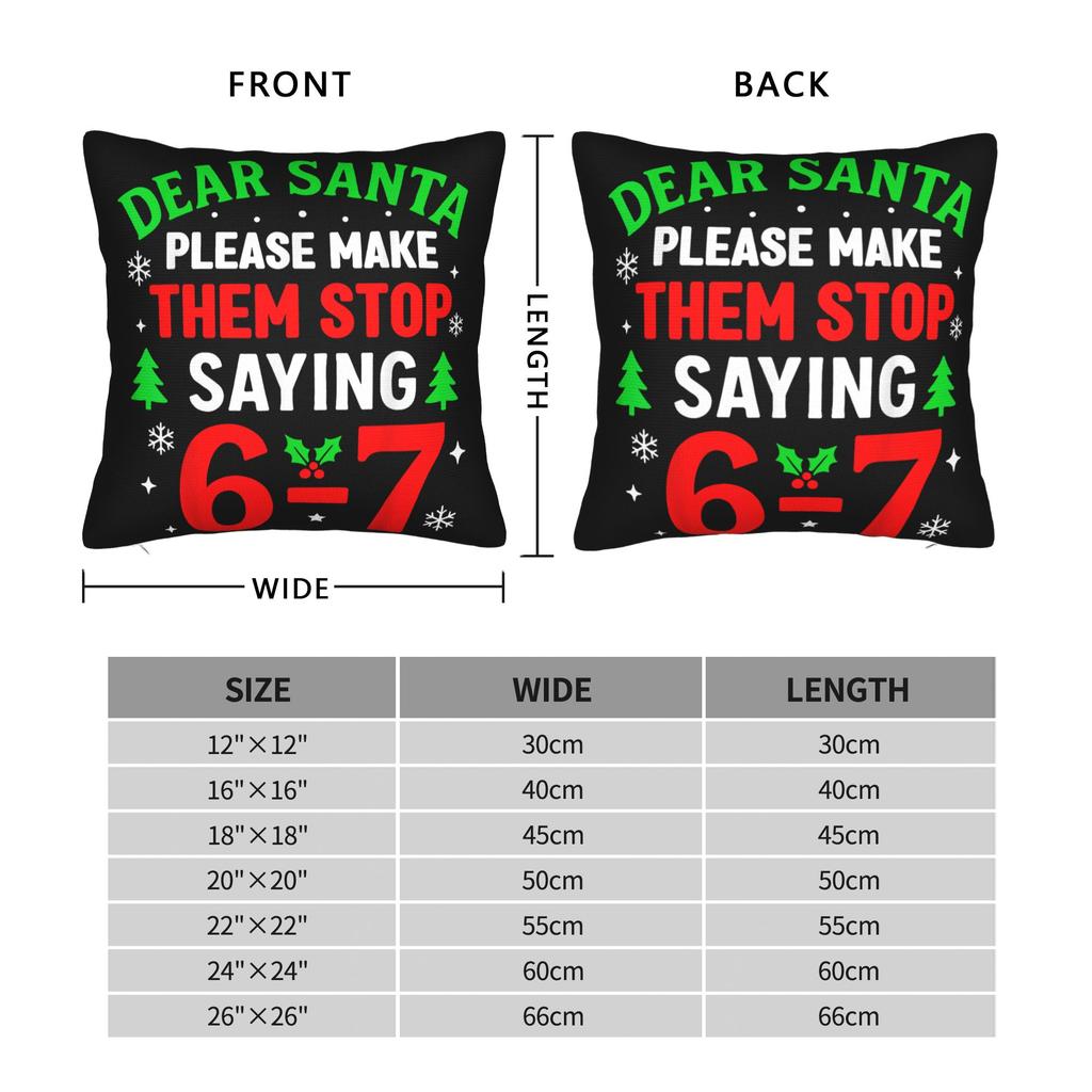 Dear Santa 67 Funny Christmas Pillow Case  Graphic Pillow Cover For Sofa Couch Bed Living Room Vintage Pillowcases