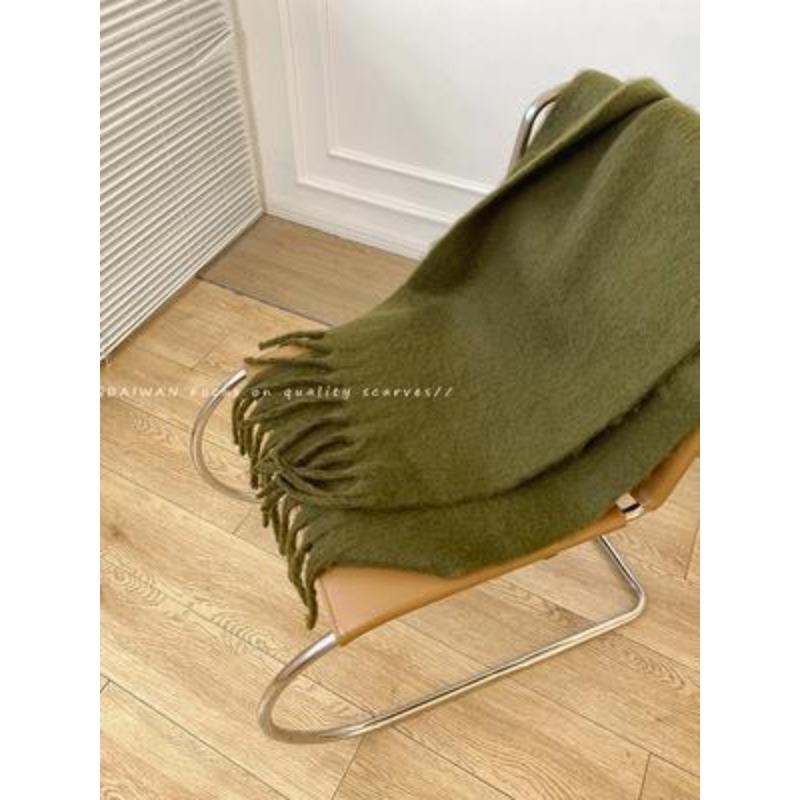 Limited-time snap-up price! Mohair fleece scarf women's 14 classic colors, warm in autumn and winter, soft and thickened scarf, solid color