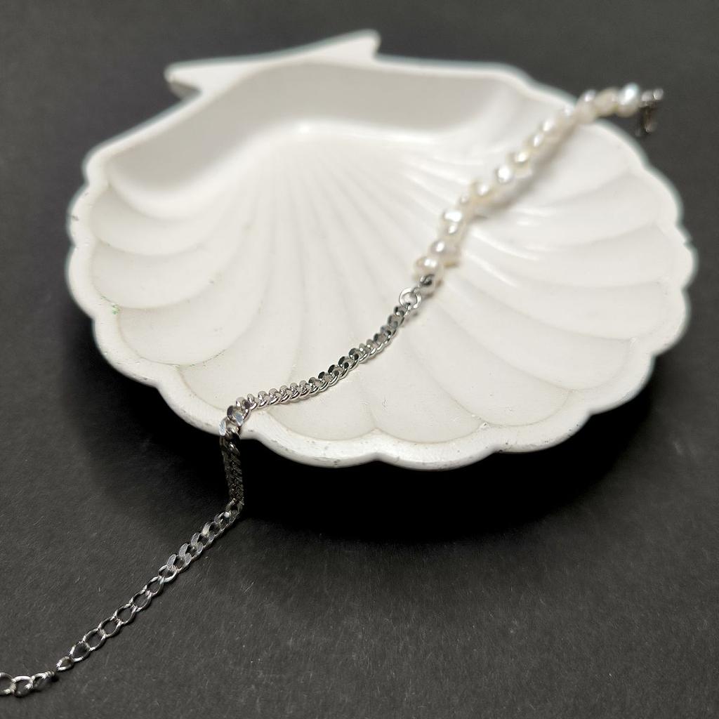 Bransoletka srebrna z naturalnymi perłami barokowymi, waga produktu 4,37 g (2174981)