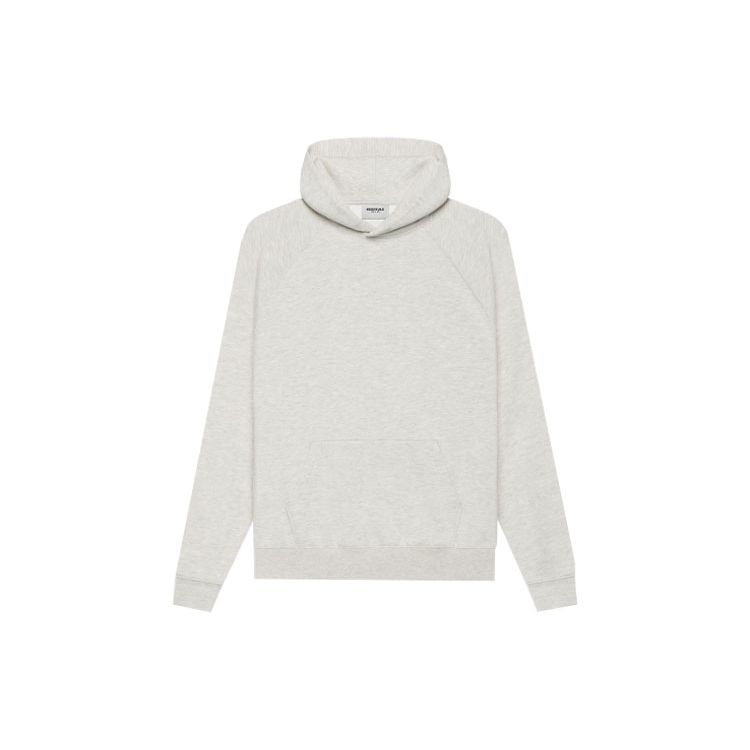 Fear of God Essentials SS21 Fleece-Lined Plain Pullover Hoodie Unisex Tops Light-Heather-Oatmeal FOG-SS21-593