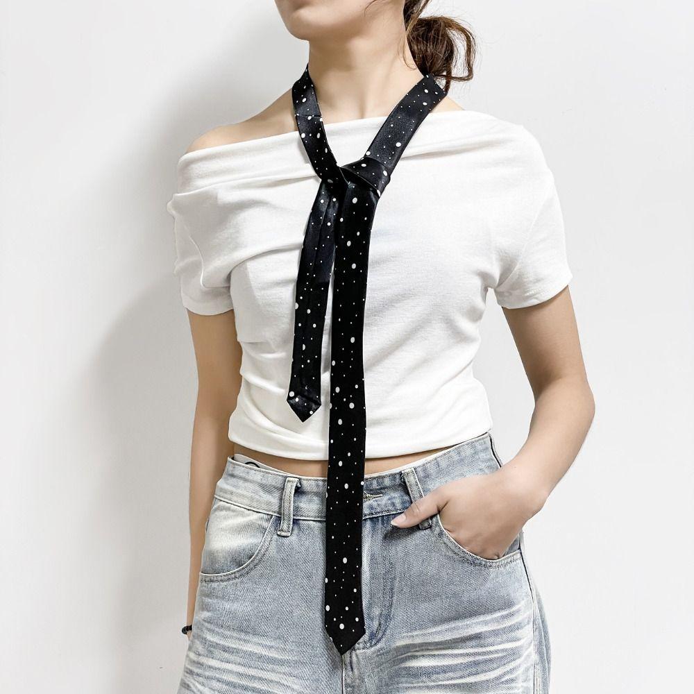 Long Polka Dot Tie Wave Point Shirt Tie Decoration Simple Belt Accessories Men