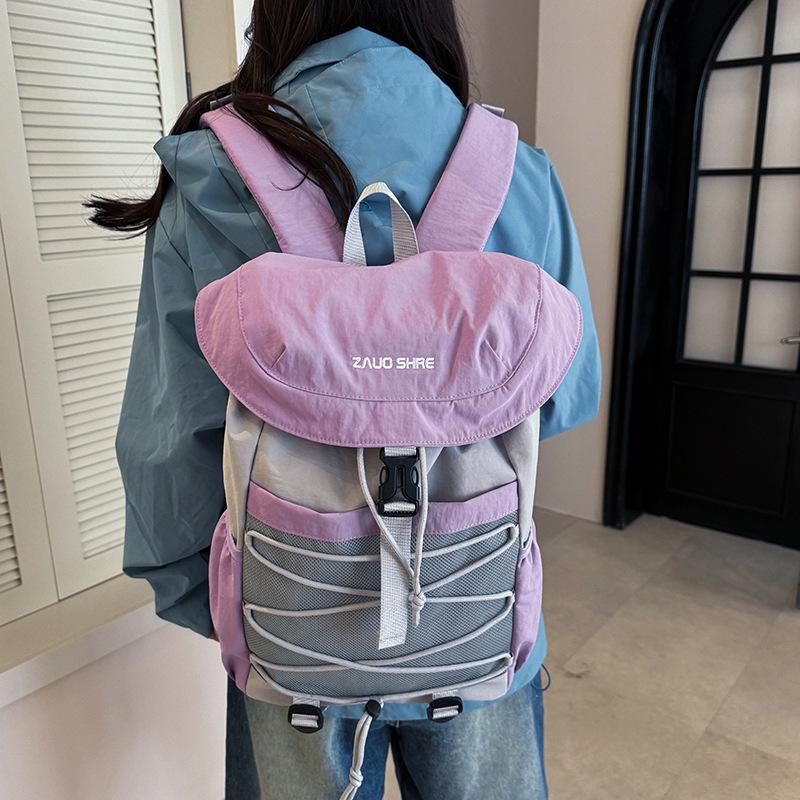 Schoolbag Backpack Men's and Women's Outdoor Backpacking Leisure Hiking Hiking Bag Large Capacity Lightweight Waterproof College Student School Bag
