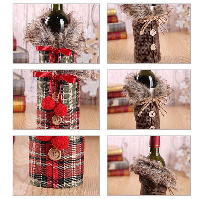 Dinner Party Christmas Santa Gift Bag Xmas Table Decoration Wine Bottle Cover Dinner Party Christmas Santa Gift Bag Xmas Table Decoration Wine Bottle Cover