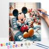 Disney Mickey Mouse sleep art painting kit handmade diy gift home decoration, cozy bedroom wall decor for relaxing vibes artistic craft