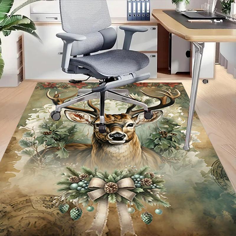 1 Stück Rentier Weihnachtsteppich Büro Teppich Außenmatte Heimdekoration Bereichsteppich Festival Geschenk