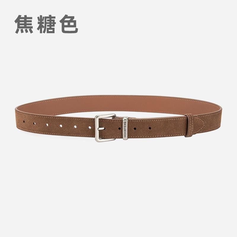Vintage Leather Belt Women'S High-End Matte Velvet With Denim Skirt Skirt Decorative Belt Women