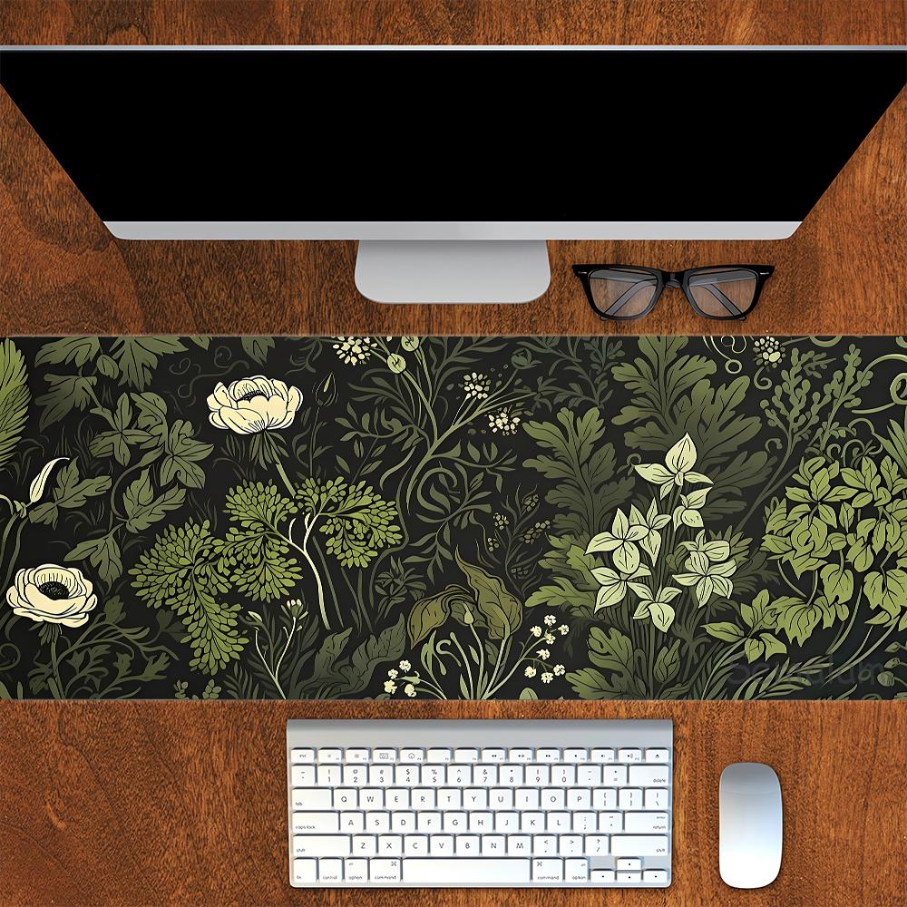 pc Bohemia Style Red flower Mouse Pad Plant Pattern Design Gaming Mousepads Rubber Base Pads Art Desk Mat for Home and Office